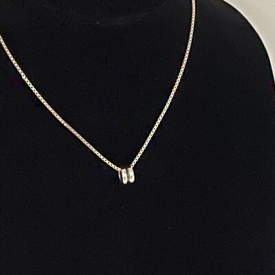 #395 - 925 Double Half Round Pendant with 16” Sterling Box Chain