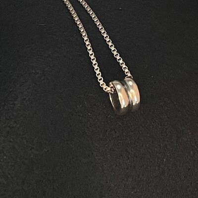 #395 - 925 Double Half Round Pendant with 16” Sterling Box Chain