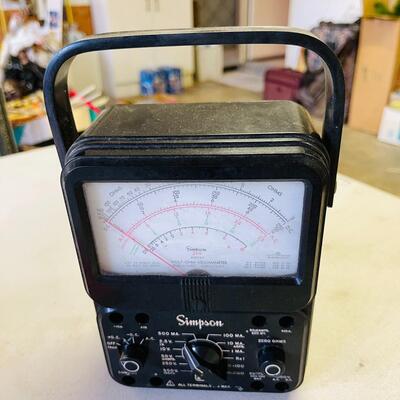 LOT 198  VINTAGE SIMPSON VOLT METER CASE & MANUEL