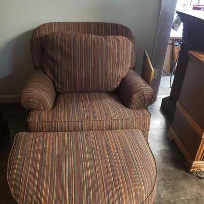 Norwalk Handmade Brown swirled Chair with Ottoman
