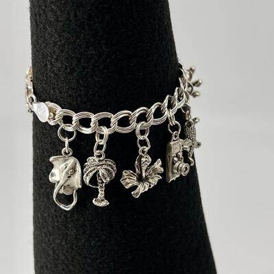 #400 - 925 Beach Lovers Charm Bracelet with 11 Charms