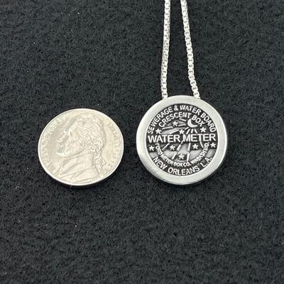 #401 - 925 Watermeter Pendant with 16” Sterling Box Chain