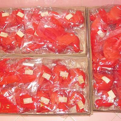 Lot 208 MS Group 36 Artificial 7" Red Birds / Cardinals Crafts Decorations San Lorenzo Wired