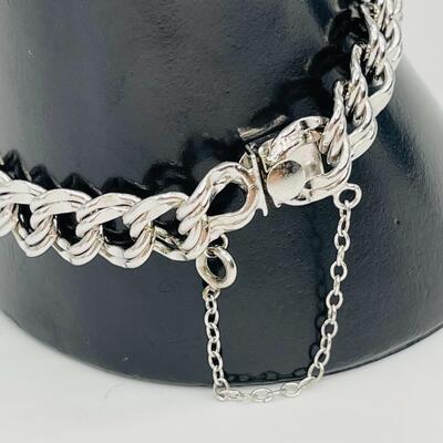 #403 - 925 Double Link Charm Bracelet with Safety Clasp