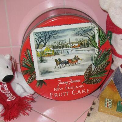 Lot 209 MS Group Christmas Felt Santa Wine Bottle Cozy Apron Charlie Brown Coke Bear Fanny Farmer