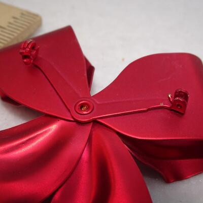 Ruby Red Christmas Rhinestone Bow - Crafting Missing Pin Back 