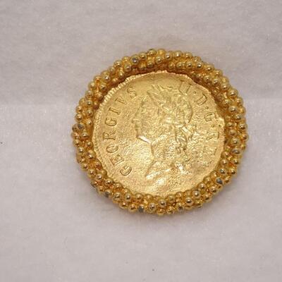 Gold Coin Scarf Clip 
