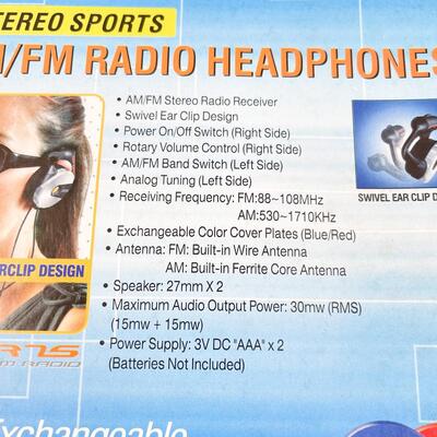 NEW! STEREO SPORTS AM/FM RADIO HEADPHONES #2