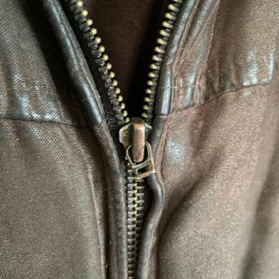 WEATHER REPORT BROWN FAUX SUEDE JACKET - MENâ€™S LARGE
