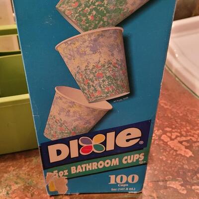 Lot 240: Assortment of Home Cleaning / Bath Supplies w/ Caddy (all above 1/2 full but Hand Soap)
