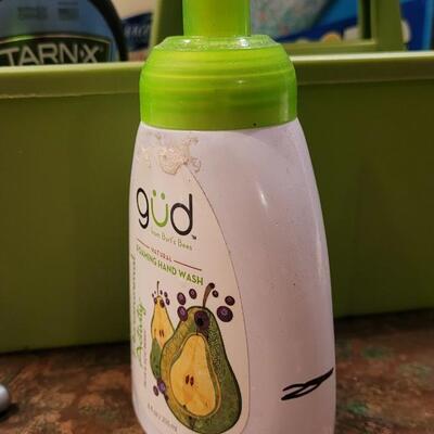 Lot 240: Assortment of Home Cleaning / Bath Supplies w/ Caddy (all above 1/2 full but Hand Soap)