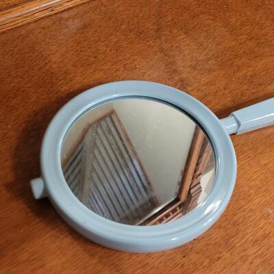 Lot 244: Weight Scale Digital (Works) + Handheld Vanity Mirror 2-Sided