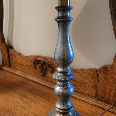 Lot 246: Antique Metal Table Lamp WORKS