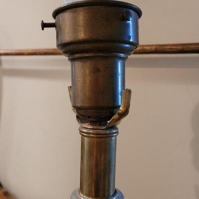 Lot 246: Antique Metal Table Lamp WORKS
