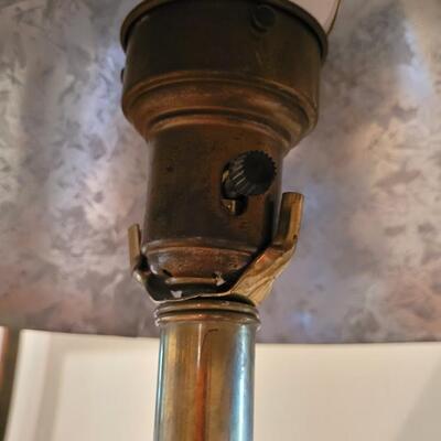Lot 246: Antique Metal Table Lamp WORKS