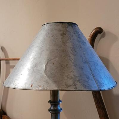 Lot 246: Antique Metal Table Lamp WORKS