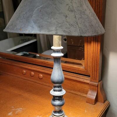Lot 246: Antique Metal Table Lamp WORKS