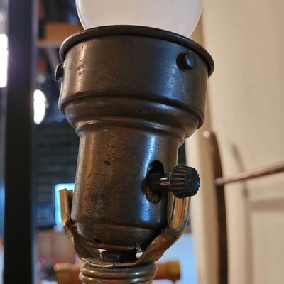 Lot 246: Antique Metal Table Lamp WORKS