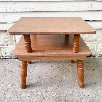 PRESSED WOOD 2 TIER SIDE TABLE