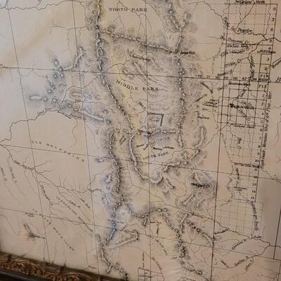 Lot 253: UPDATED!! Very Rare! Antique 1861 Map of Colorado Territory Compiled from Government Maps & Actual Survey- 1st Map of...