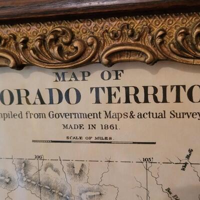 Lot 253: UPDATED!! Very Rare! Antique 1861 Map of Colorado Territory Compiled from Government Maps & Actual Survey- 1st Map of...