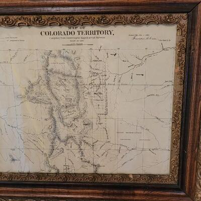 Lot 253: UPDATED!! Very Rare! Antique 1861 Map of Colorado Territory Compiled from Government Maps & Actual Survey- 1st Map of...