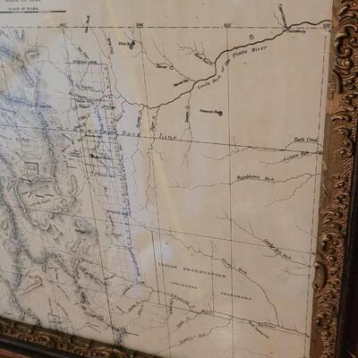 Lot 253: UPDATED!! Very Rare! Antique 1861 Map of Colorado Territory Compiled from Government Maps & Actual Survey- 1st Map of...