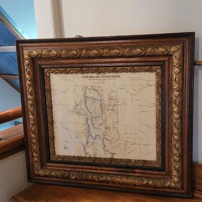 Lot 253: UPDATED!! Very Rare! Antique 1861 Map of Colorado Territory Compiled from Government Maps & Actual Survey- 1st Map of...