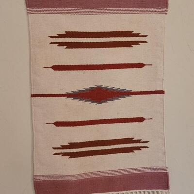 Lot 255: Vintage Mexican Weaving 23" x 41" 