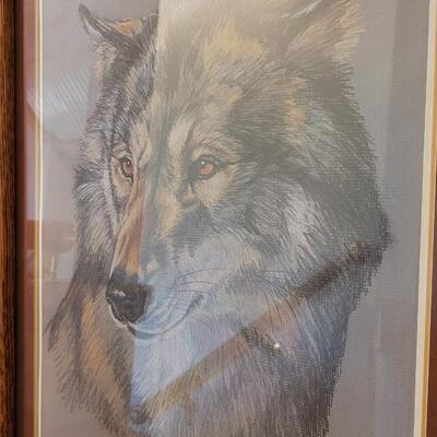 Lot 257: Original SIGNED Fine Art by NANCY ROBINSON "Lobo" 25" x 19.5"
