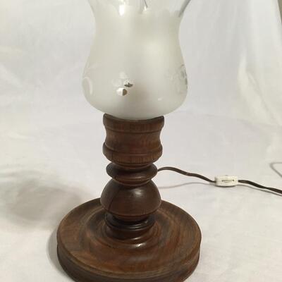 Vintage Table Lamp glass top  rustic farmhouse (