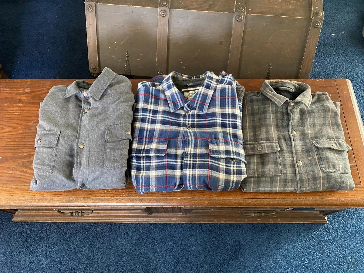Large LL Bean and Link Soul Lined Flannels | EstateSales.org