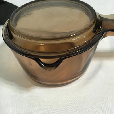 Pyrex Corning Ware Vision Amber 1L Non-stick Sauce Pan Pot w/ Pour Spout