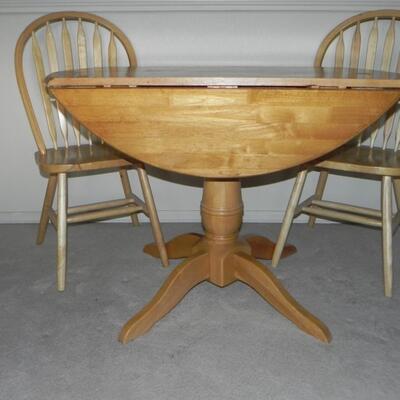 LOT 75   DROPLEAF TABLE & TWO CHAIRS