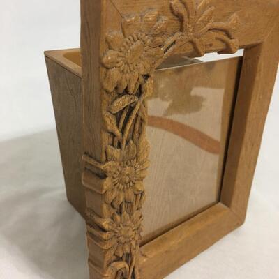 Vintage Planter/Vase/ Picture Frame Faux Wood