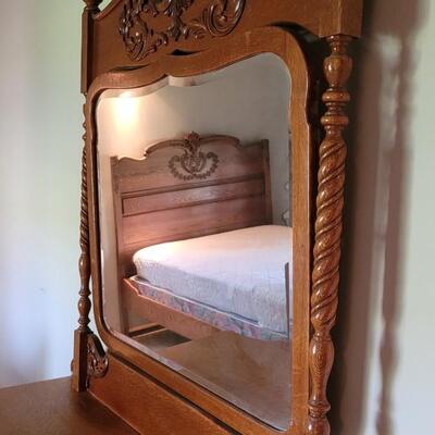 Lot 266: Antique Dresser w/ Mirror 