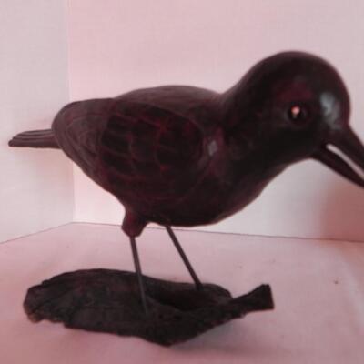 LOT 80 POTTERY AND SOLID WOOD BIRD