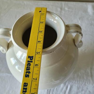 Lot 273: Double Handle White Ceramic Jug