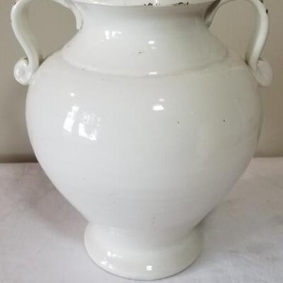Lot 273: Double Handle White Ceramic Jug