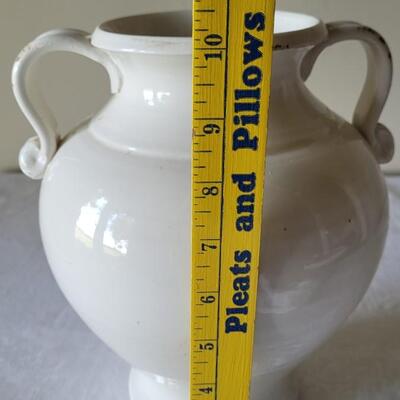 Lot 273: Double Handle White Ceramic Jug