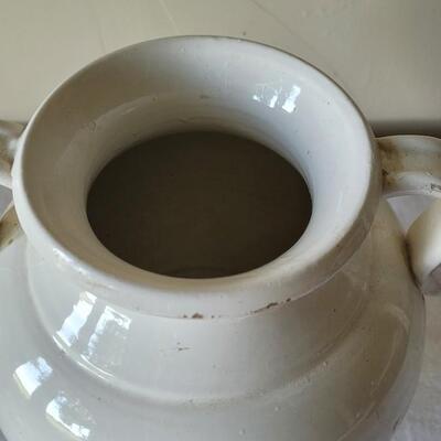 Lot 273: Double Handle White Ceramic Jug