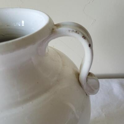 Lot 273: Double Handle White Ceramic Jug