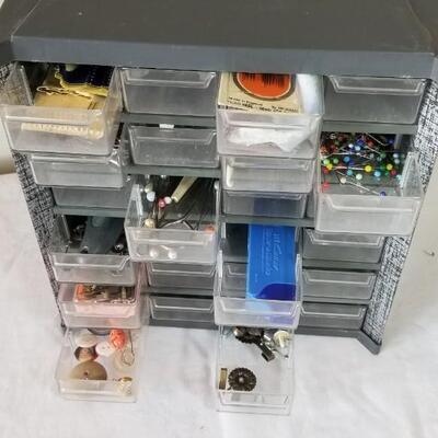 Lot 277: Mini Drawer Organizer filled with Sewing Notions
