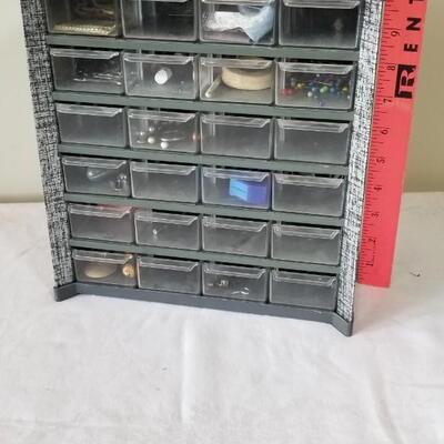 Lot 277: Mini Drawer Organizer filled with Sewing Notions