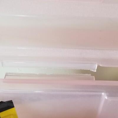 Lot 279: Office Supplies Lot in Pink Plastic Container 
