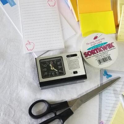 Lot 281: Office Supplies with Neon Green Tote