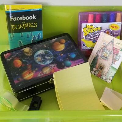 Lot 281: Office Supplies with Neon Green Tote