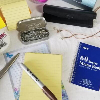 Lot 281: Office Supplies with Neon Green Tote
