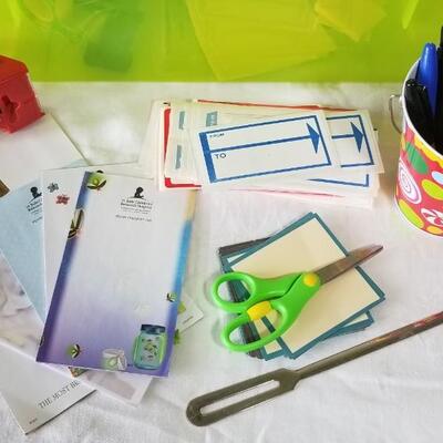 Lot 281: Office Supplies with Neon Green Tote
