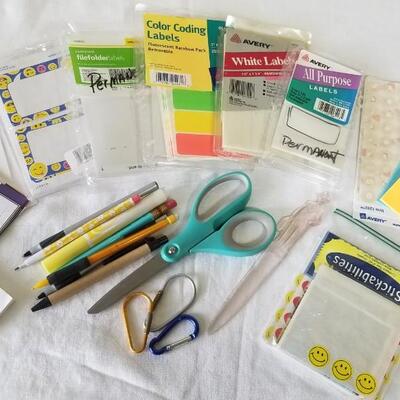 Lot 281: Office Supplies with Neon Green Tote
